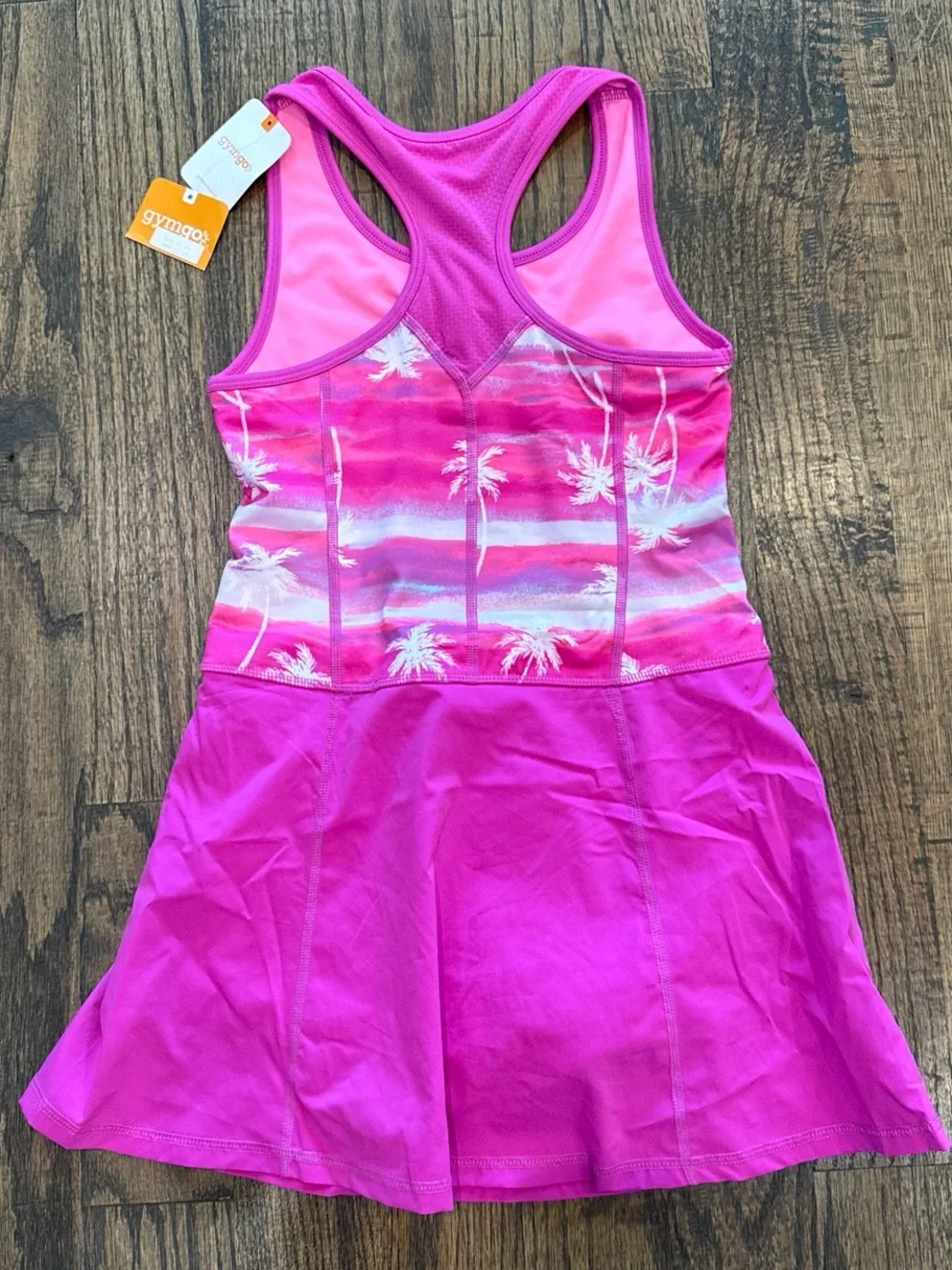 Gymboree Hot Pink Palm-Print One-Piece Swim Dress